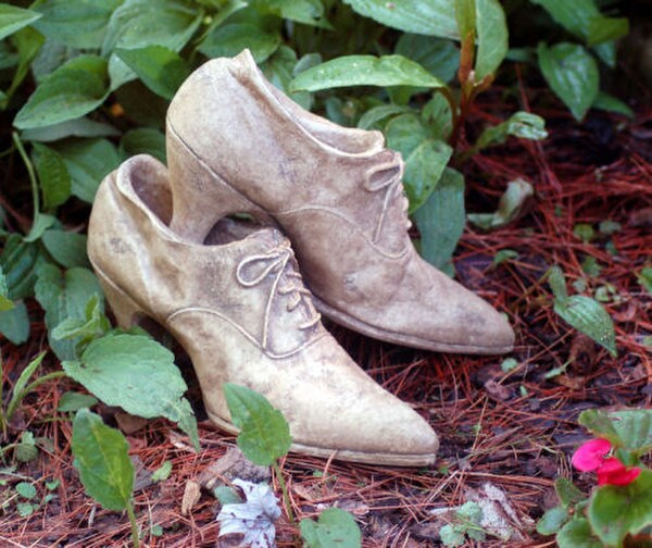 Lady's Antique Shoes Planter Pair